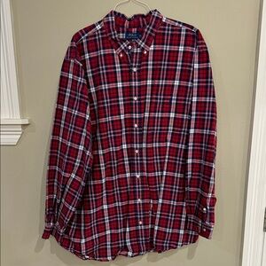 Polo by Ralph Lauren Men's Red and Blue Checkered Shirt